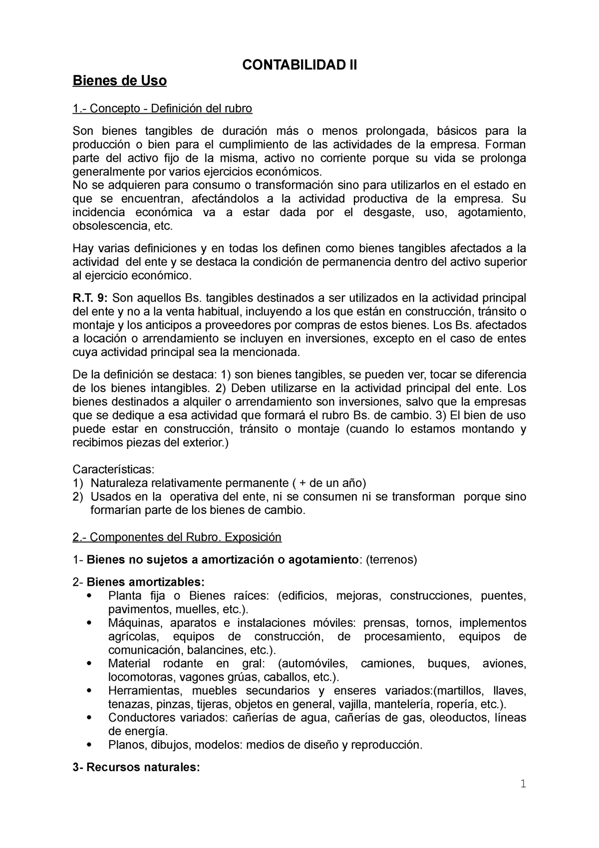 Teorìa Contabilidad Ii Bienes De Uso 1 Concepto Definición Del Rubro Son Bienes Tangibles 3836