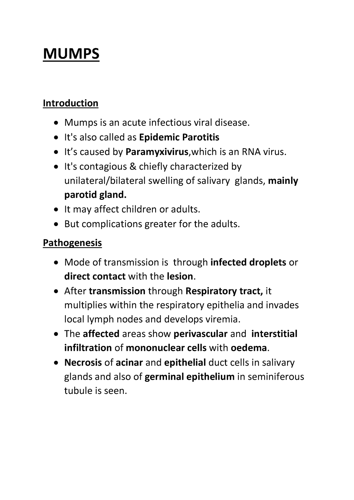 mumps introduction for assignment