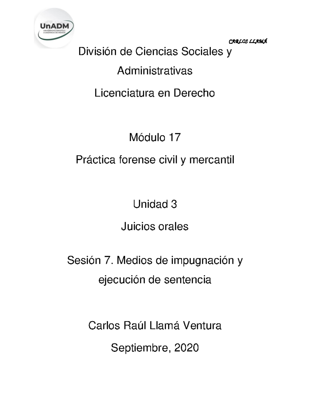 M12 U3 S6 CALV - Sistema penal acusatorio y oral - División de Ciencias ...