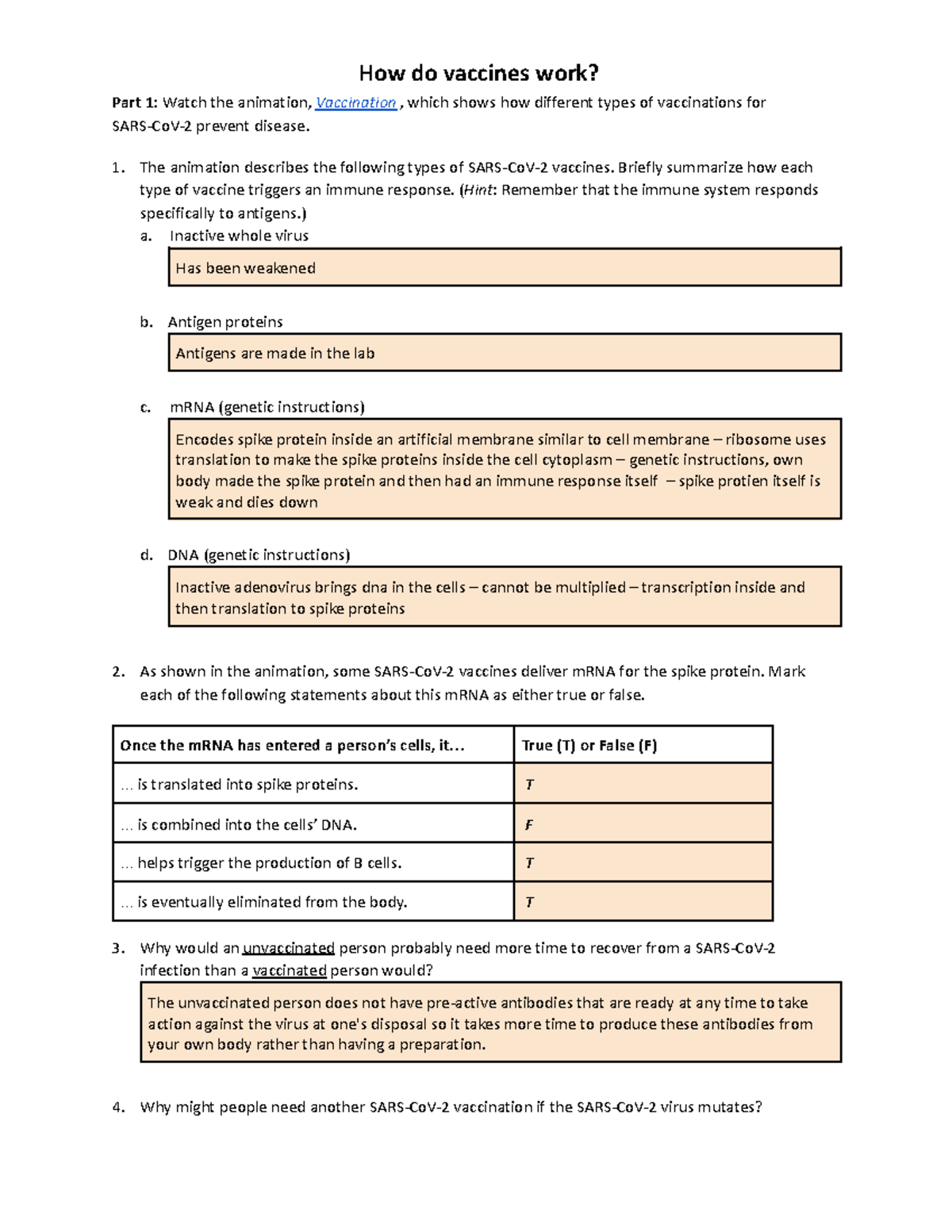 Biology grade 9 Vaccination - CHS FHS MVHS HHS LHS FUHSD - How do ...