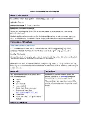 C909 revised - Task Lesson plan. Passed - General Information Lesson ...