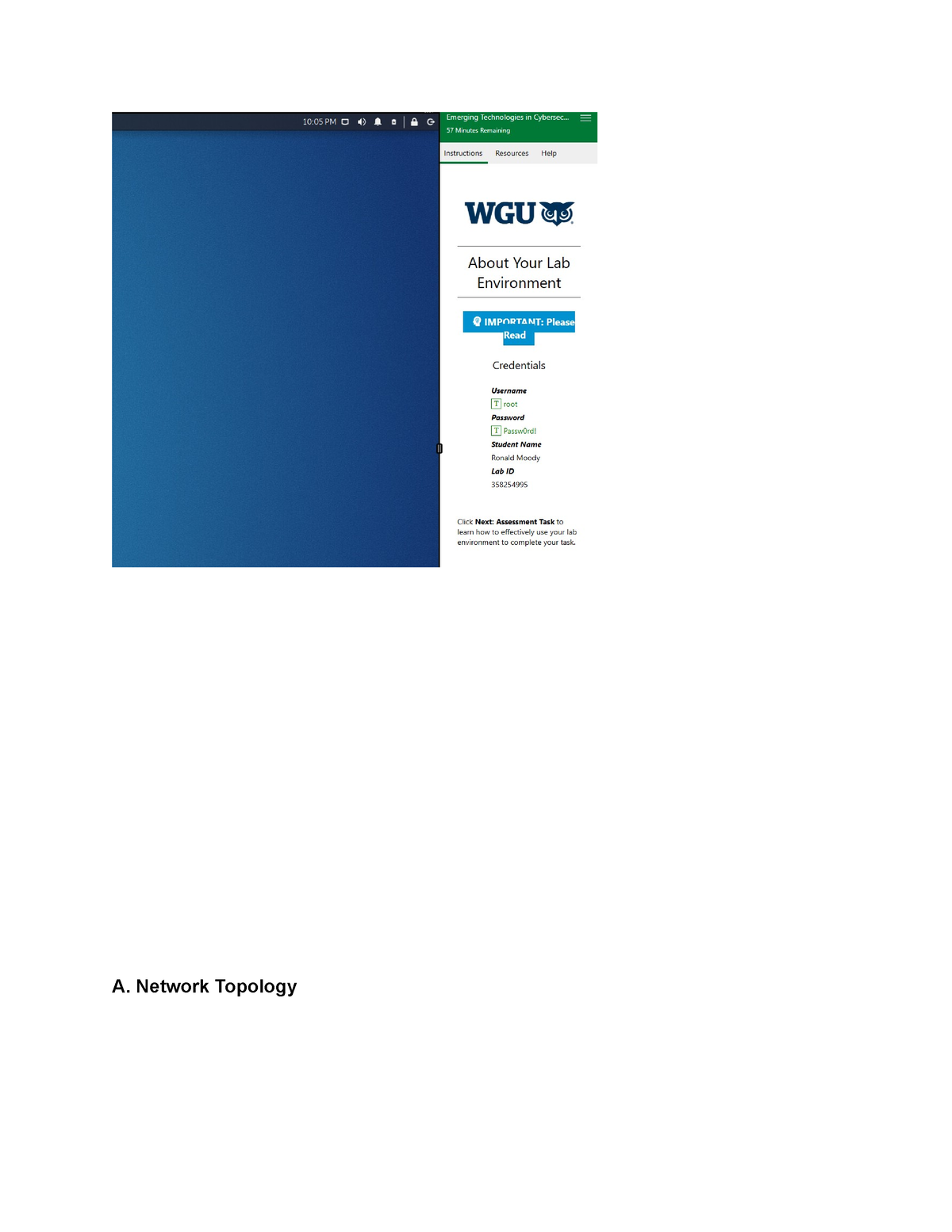 C844 Task 1 - Task 1 - A. Network Topology The Network Topology For ...