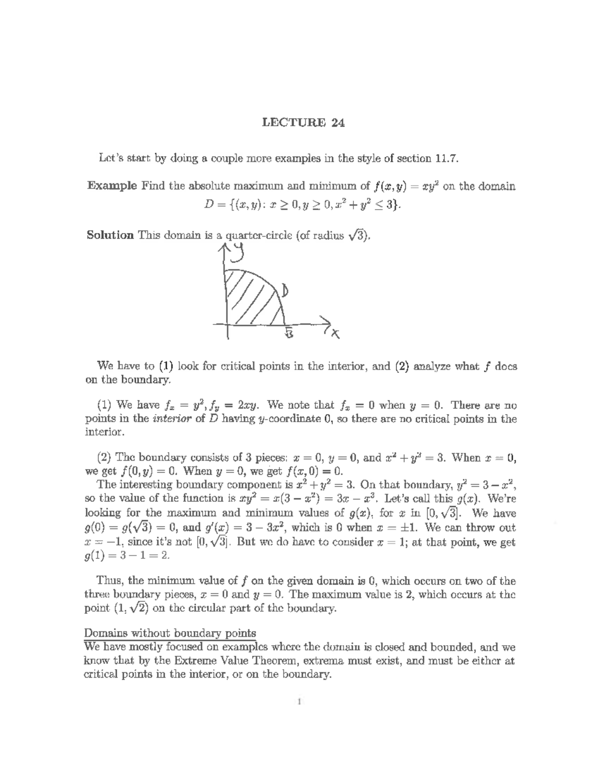 M230Lecture 24 fall16 Lecture notes 24 Differential Calculus Of