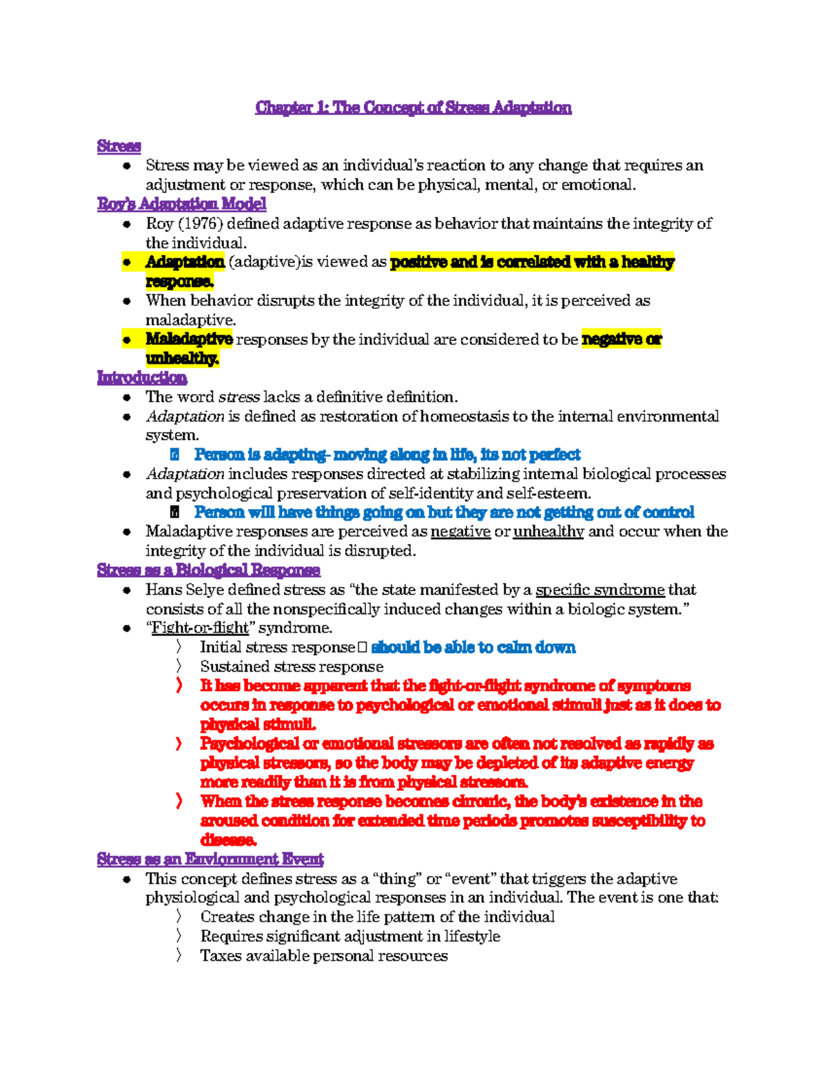 Chapter 1 The Concept Of Stress Adaptation - Chapter 1: The Concept Of ...