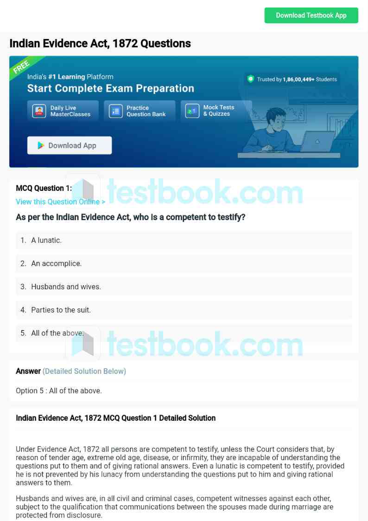 Mcq On Indian Evidence Act 1872 5eea6a0839140 F30f369d87f - BCom LLB ...