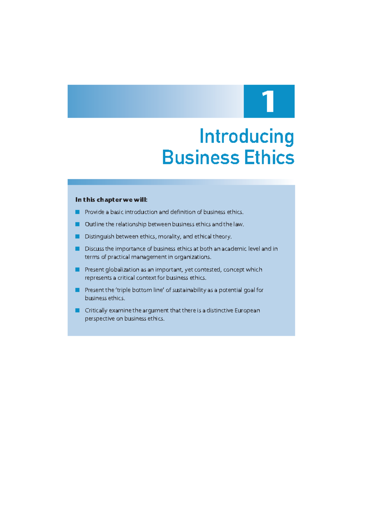 CSR and BE 3 - CSR - 1 Introducing Business Ethics In this chapter we ...