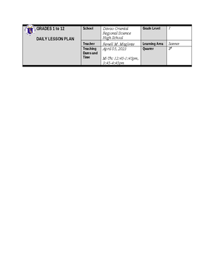 Lesson Plans - Topic : Improvised Instructional Practices and ...