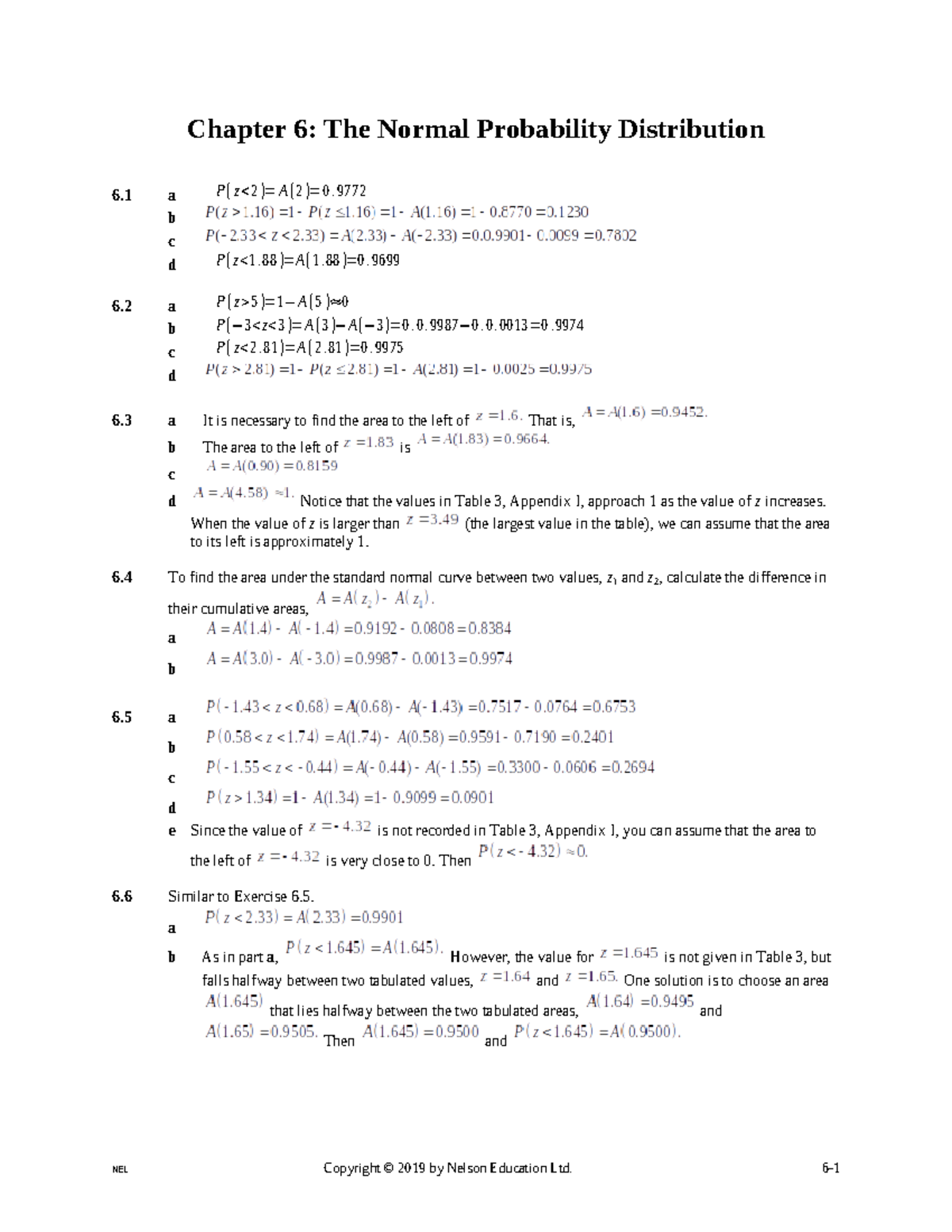 Exercises-solution 6 - Textbook section solutions - Chapter 6: The ...