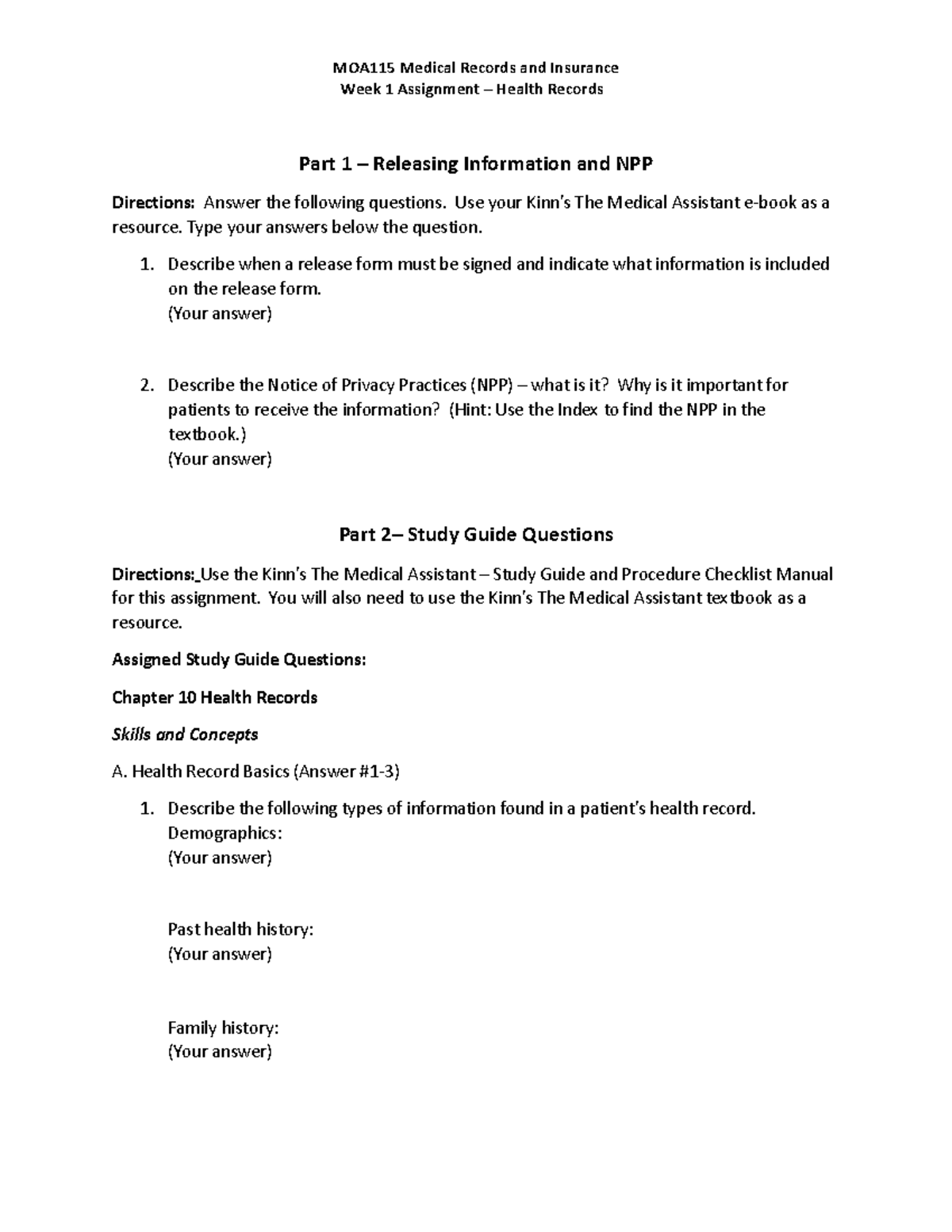 Wk1Assignment - Week 1 Assignment – Health Records Part 1 – Releasing ...