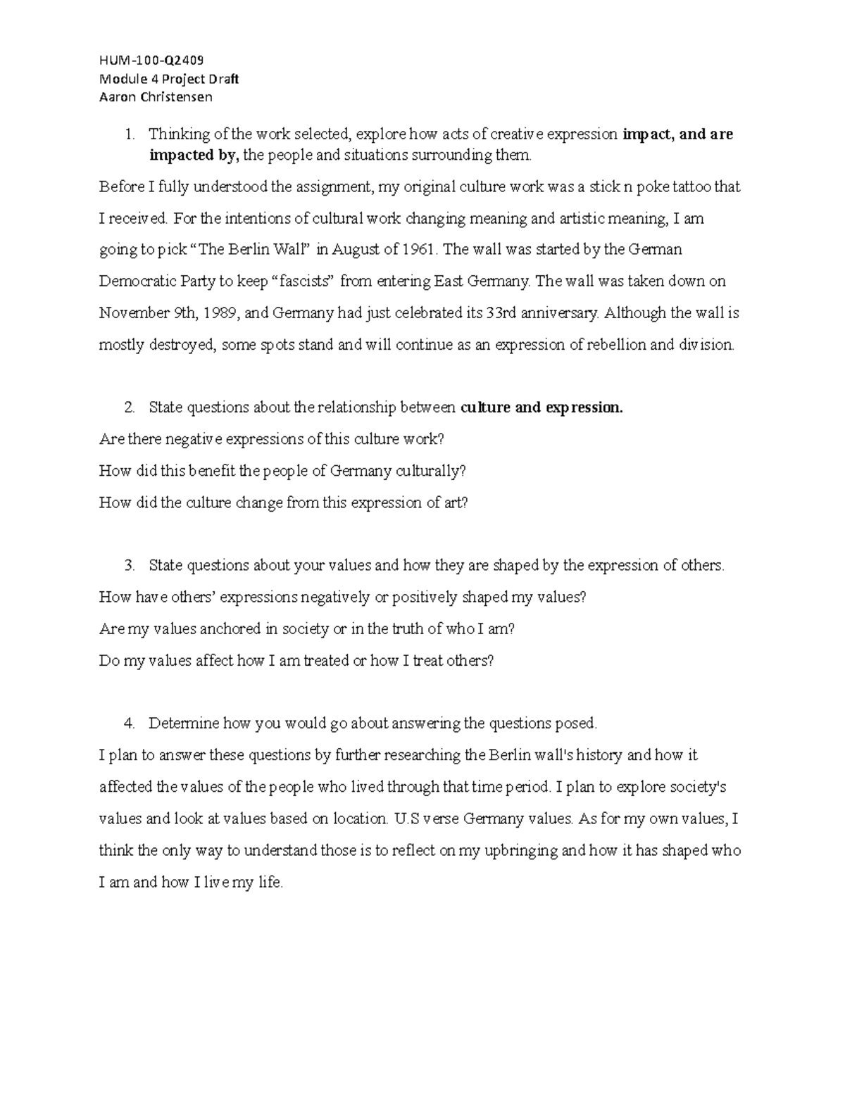HUM-100 Module 4 Project Draft - HUM-100-Q Module 4 Project Draf Aaron ...