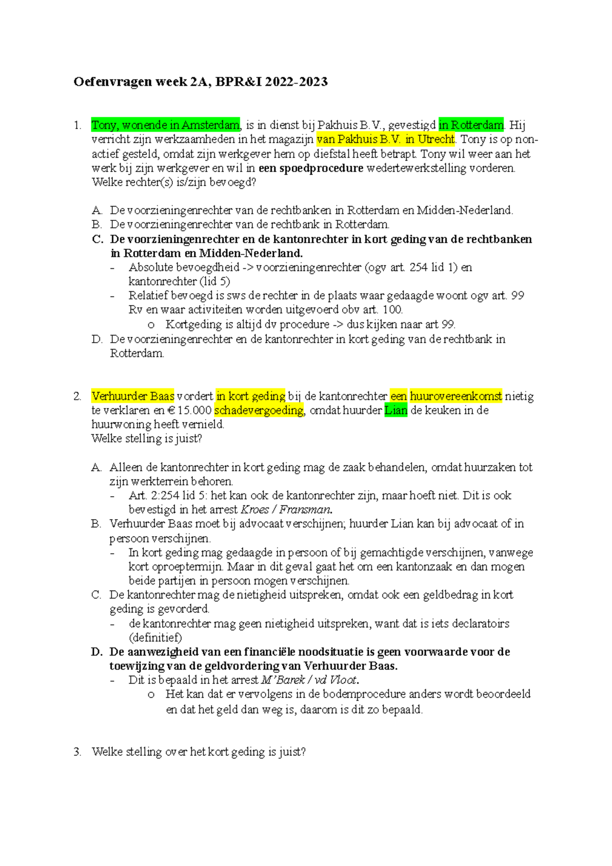 Oefenvragen Week 2A BPRI 2022-2023 - Oefenvragen Week 2A, BPR&I 2022 ...