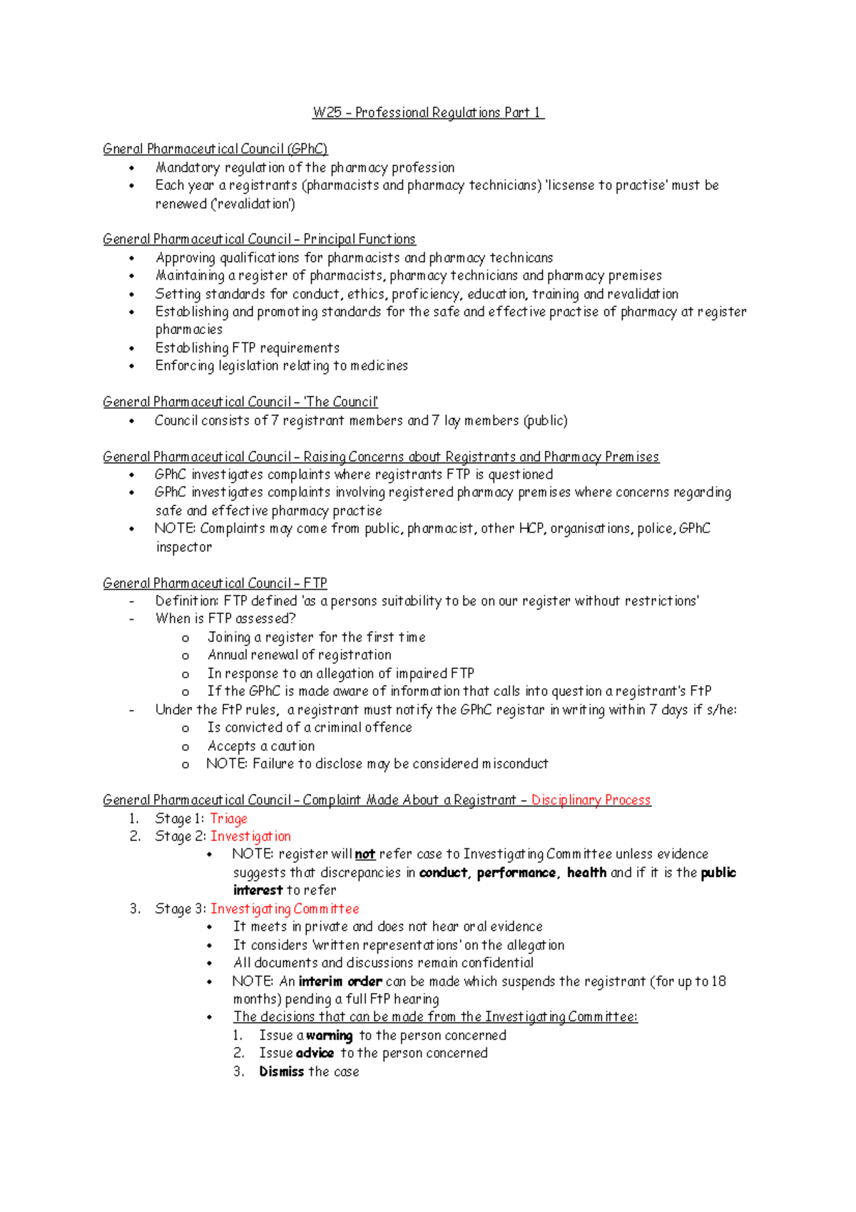 W25 and W26 - Professional Regulations 1 and 2 - W25 – Professional ...