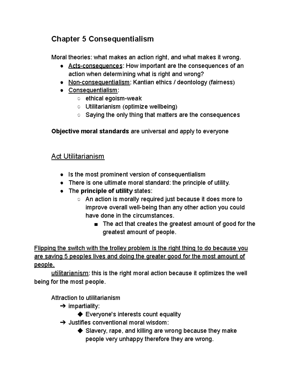 Ethics 5-13 - Chapter 5 Consequentialism Moral Theories: What Makes An ...