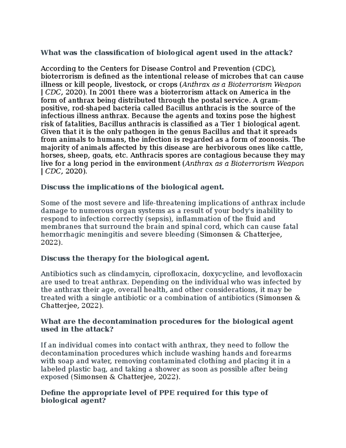Week 3 discussion nurs 431 - What was the classification of biological ...