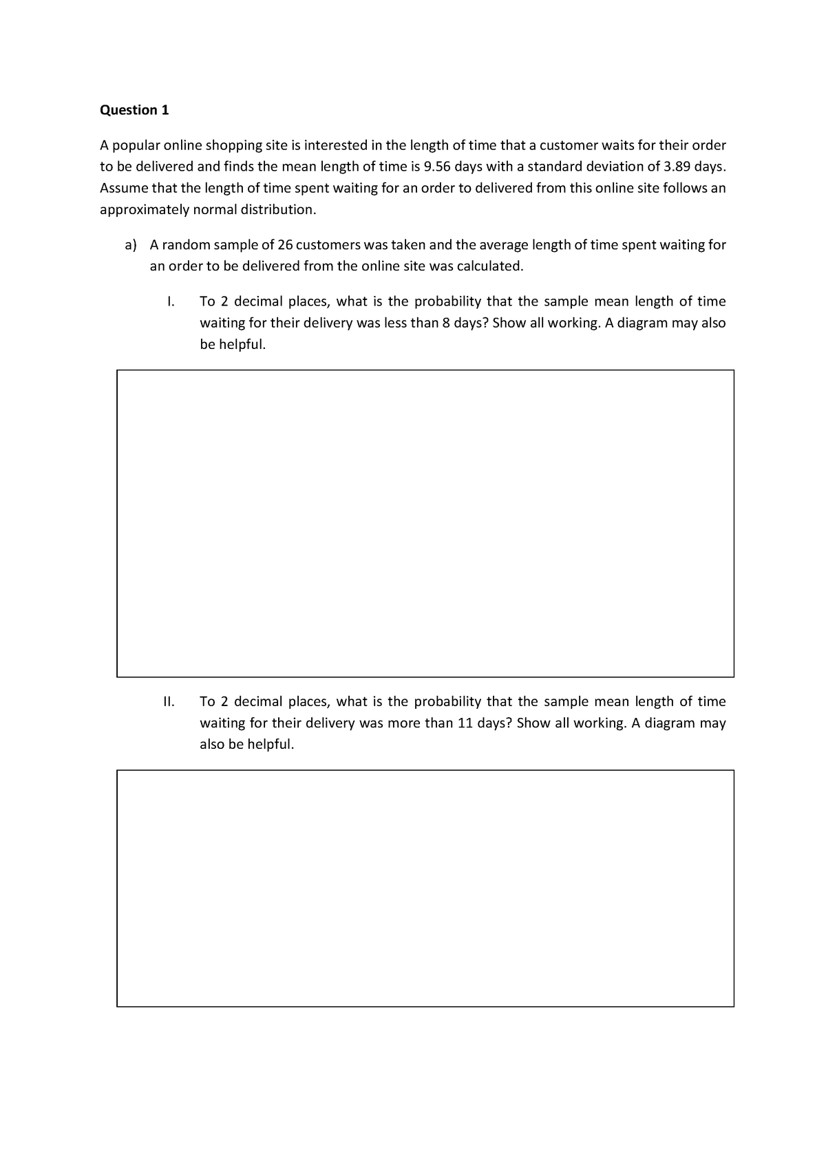 FAT 1 Sample Questions For MCD2080 Business Stats - Question 1 A ...