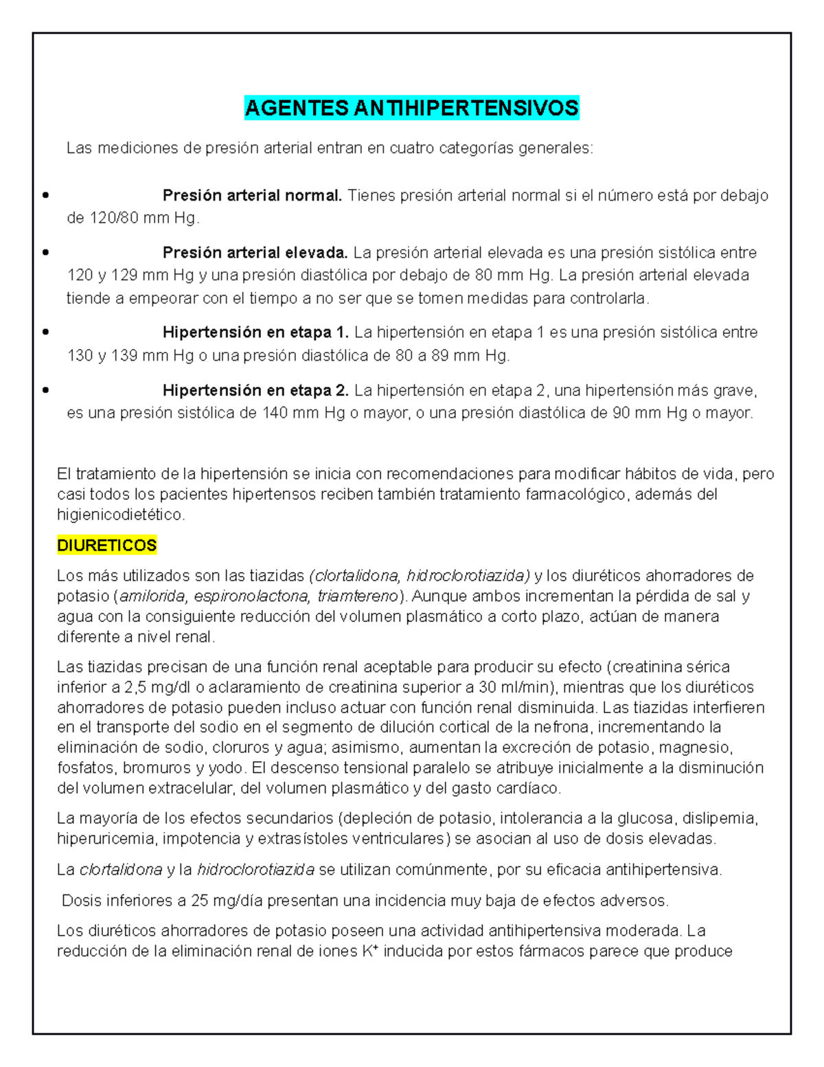 Efectos secundarios de la terapia antihipertensiva Efectos secundarios de la terapia antihipertensiva