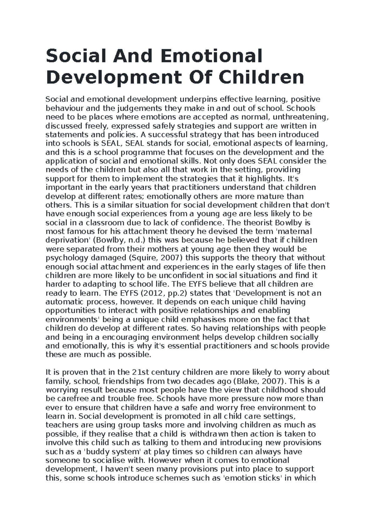 Social And Emotional Development Of Children - Social And Emotional ...