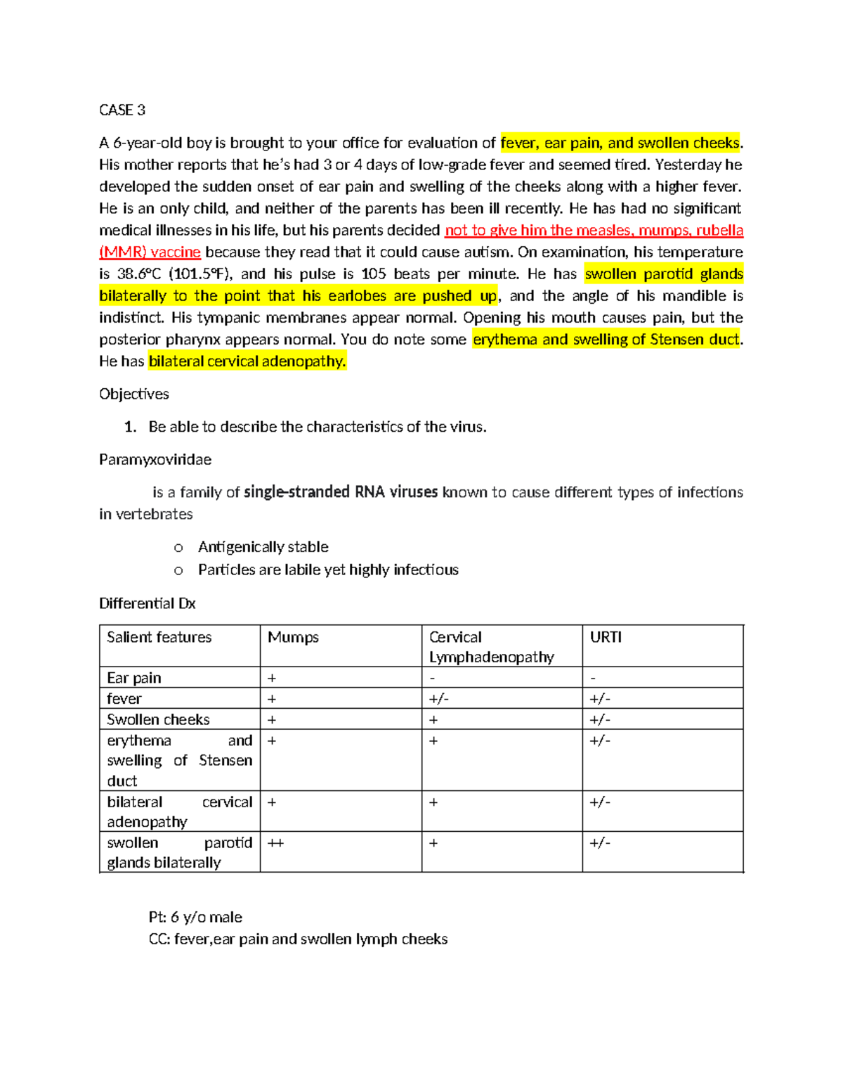 Case 3 microbiology - CASE 3 A 6-year-old boy is brought to your office ...