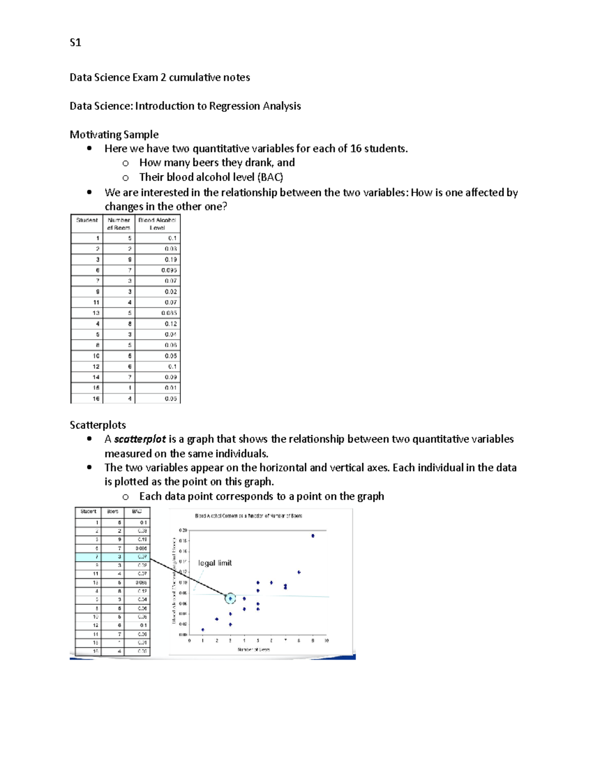 Exam 2 notes - Data Science Exam 2 cumulative notes Data Science ...