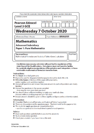 Edexcel S2 Revision Notes - ..+nCran-rbr+...+nCn-1anbn-1+nCna 0 bn ...