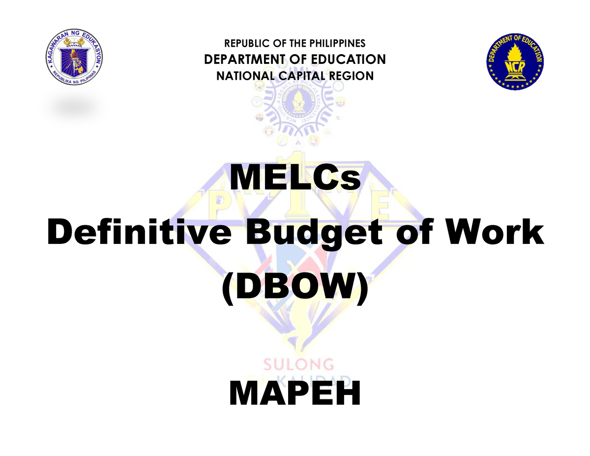 Budget Of Work 3rd Q Mapeh Mapeh 8 Budget Of Work Sy 2022 2023 Vrogue 1267