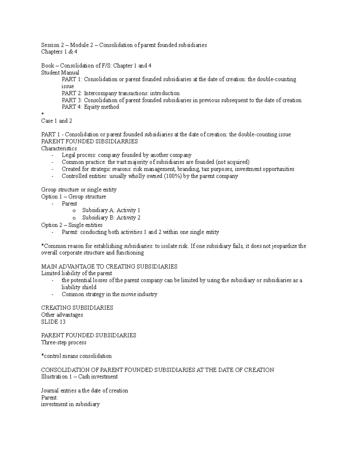 Session 2 - Lecture notes and answers to class problems - Session 2 ...