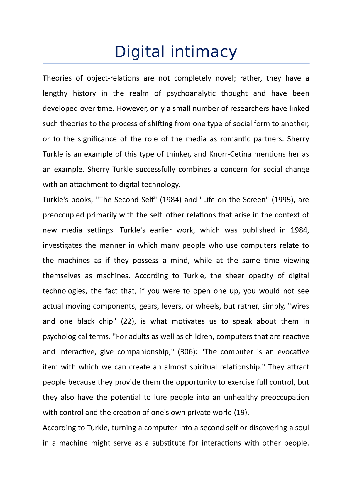 digital intimacy thesis