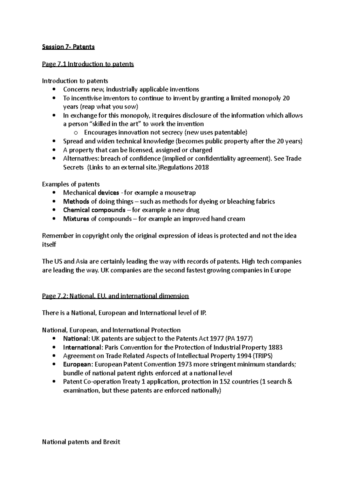 Lecture 7 - Session 7- Patents Page 7 Introduction to patents ...