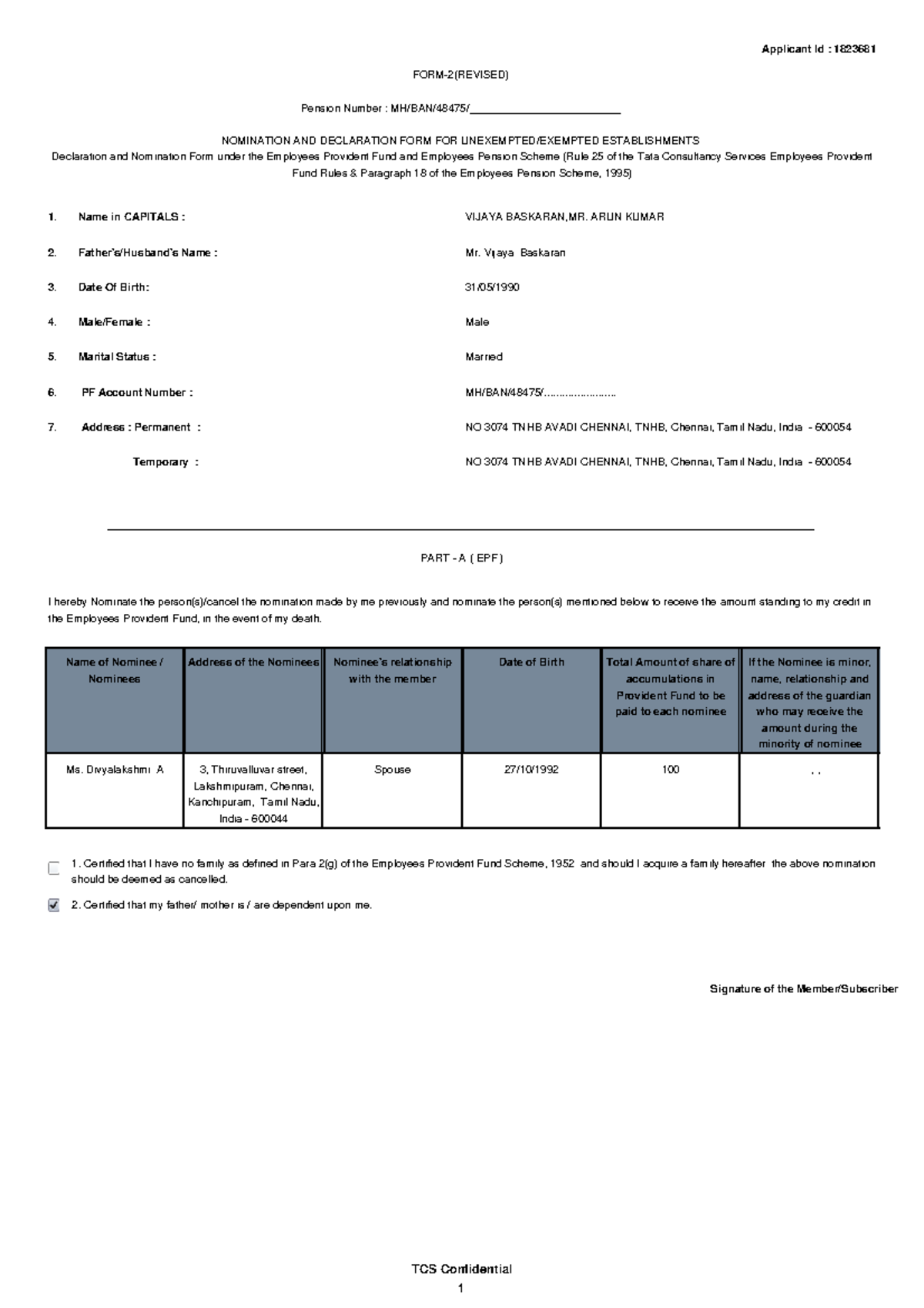 form2-hi-hiiii-tcs-confidential-1-applicant-id-1823681-form-2