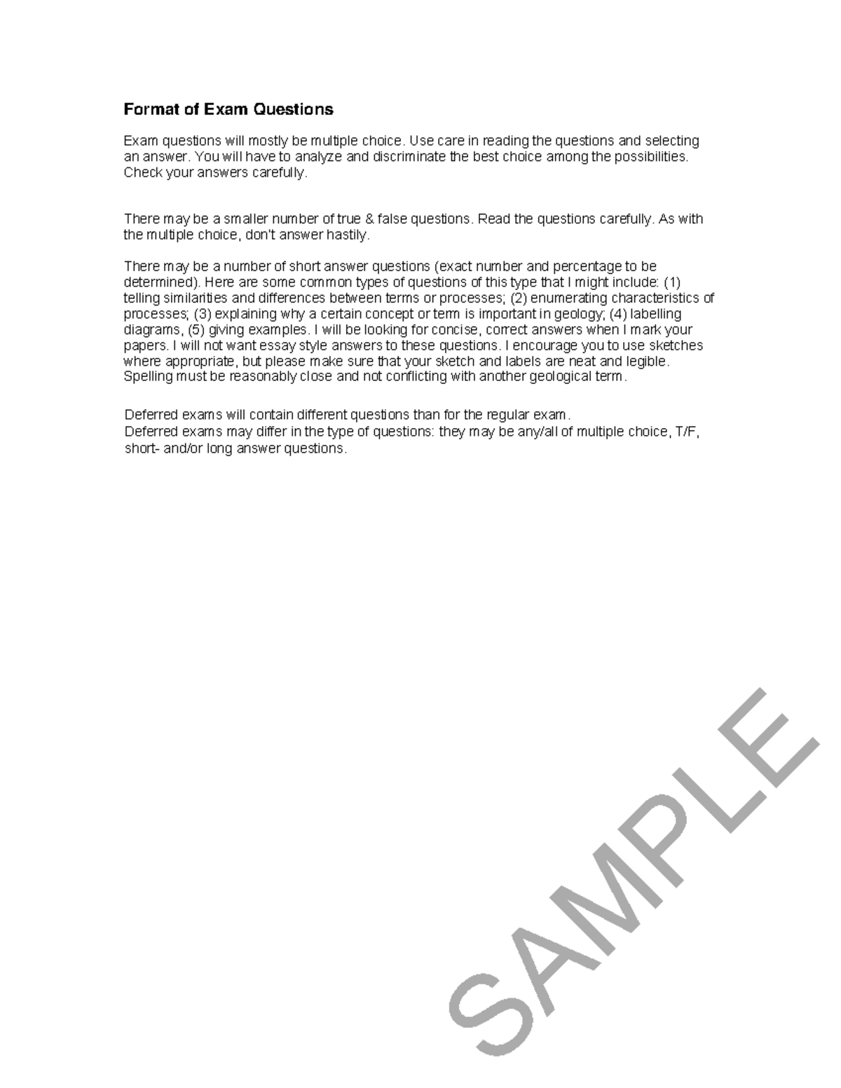 Midterm 1 October 2018, questions and answers - Format of Exam ...