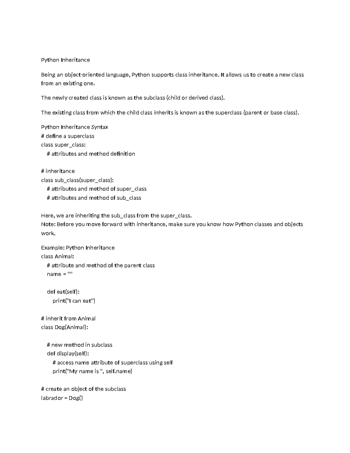 Python Inheritance - Python Inheritance Being an object-oriented ...