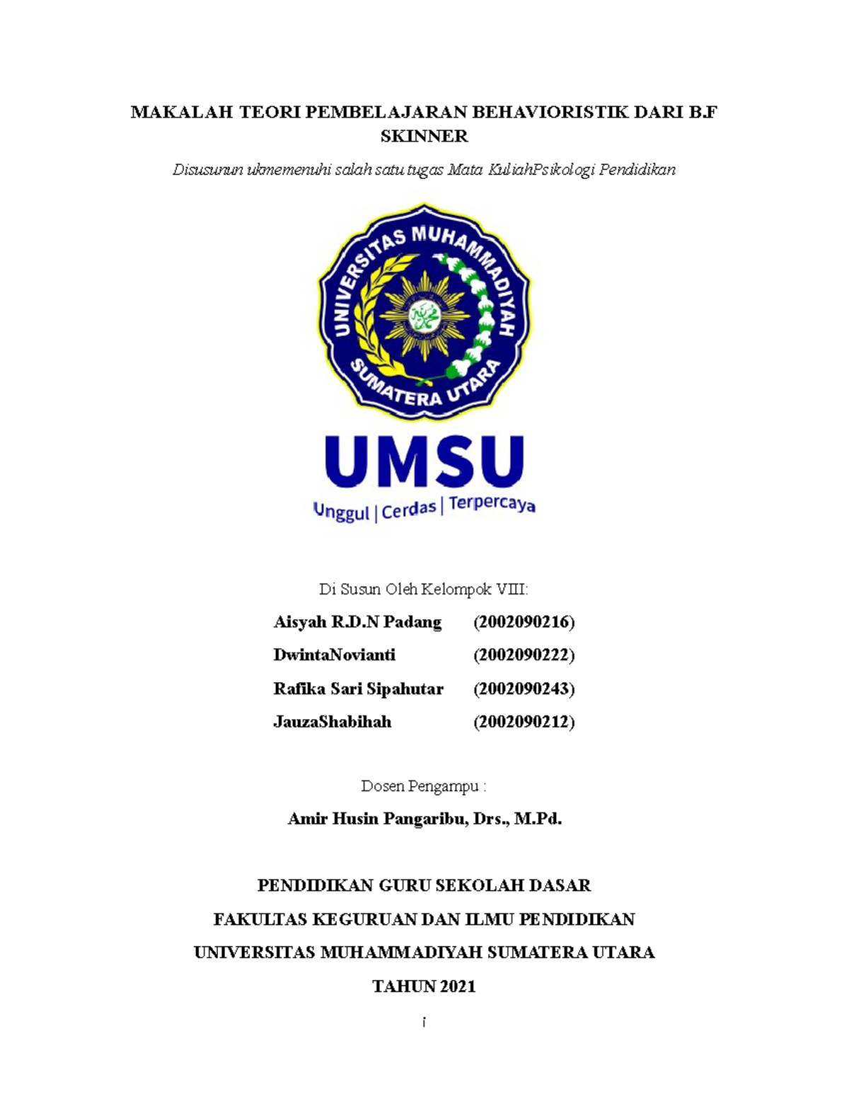 Makalah Psikologi Bihevioristik Skinner - MAKALAH TEORI PEMBELAJARAN ...