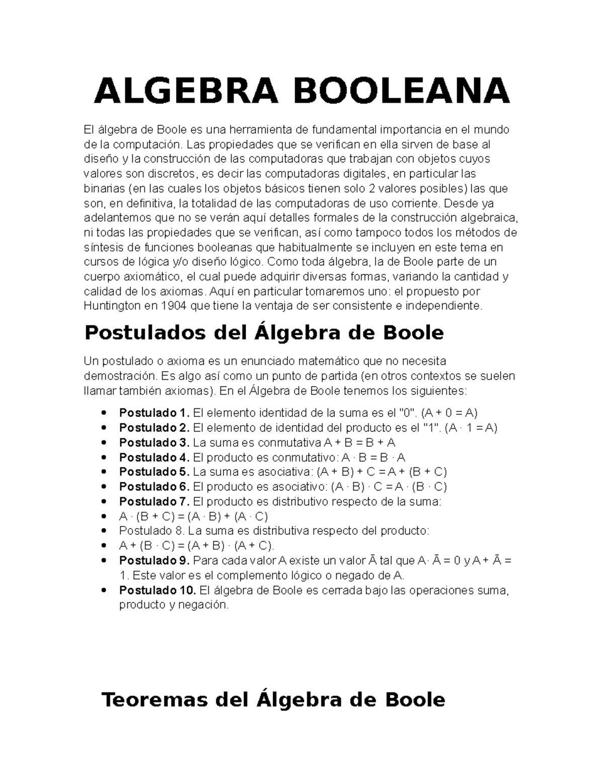 Algebra Booleana 233 - ALGEBRA BOOLEANA El álgebra De Boole Es Una ...