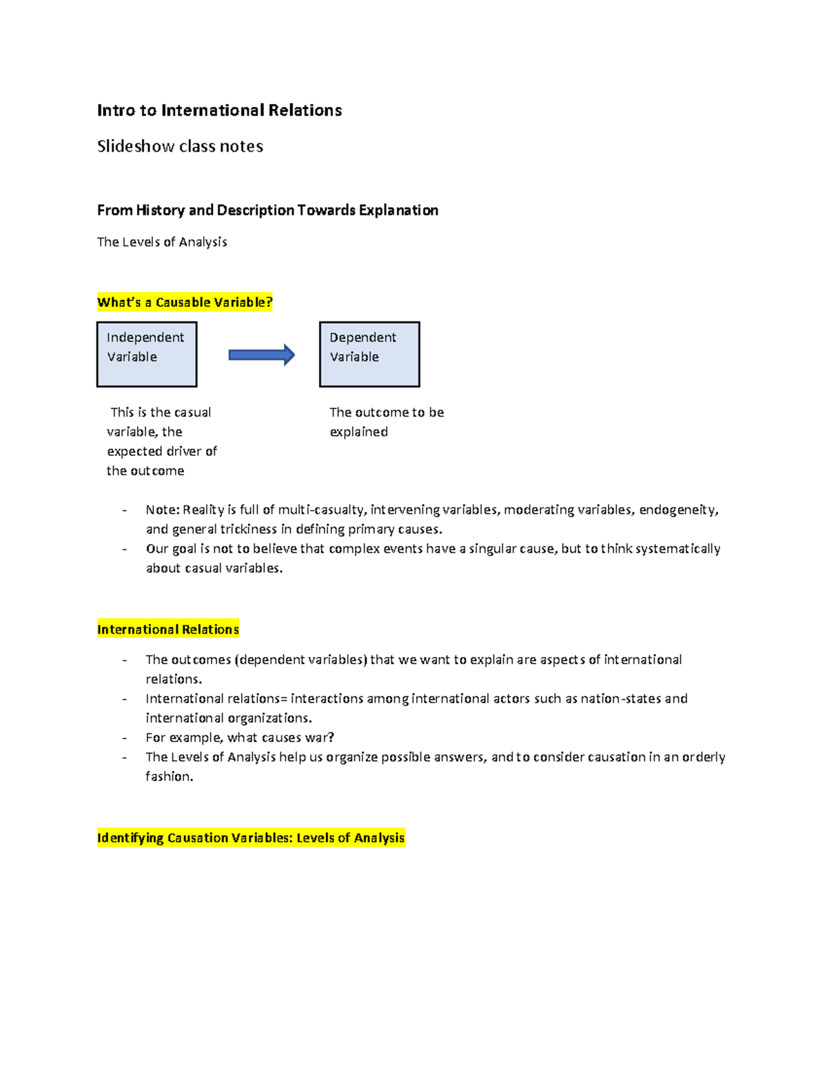 international relations model essay