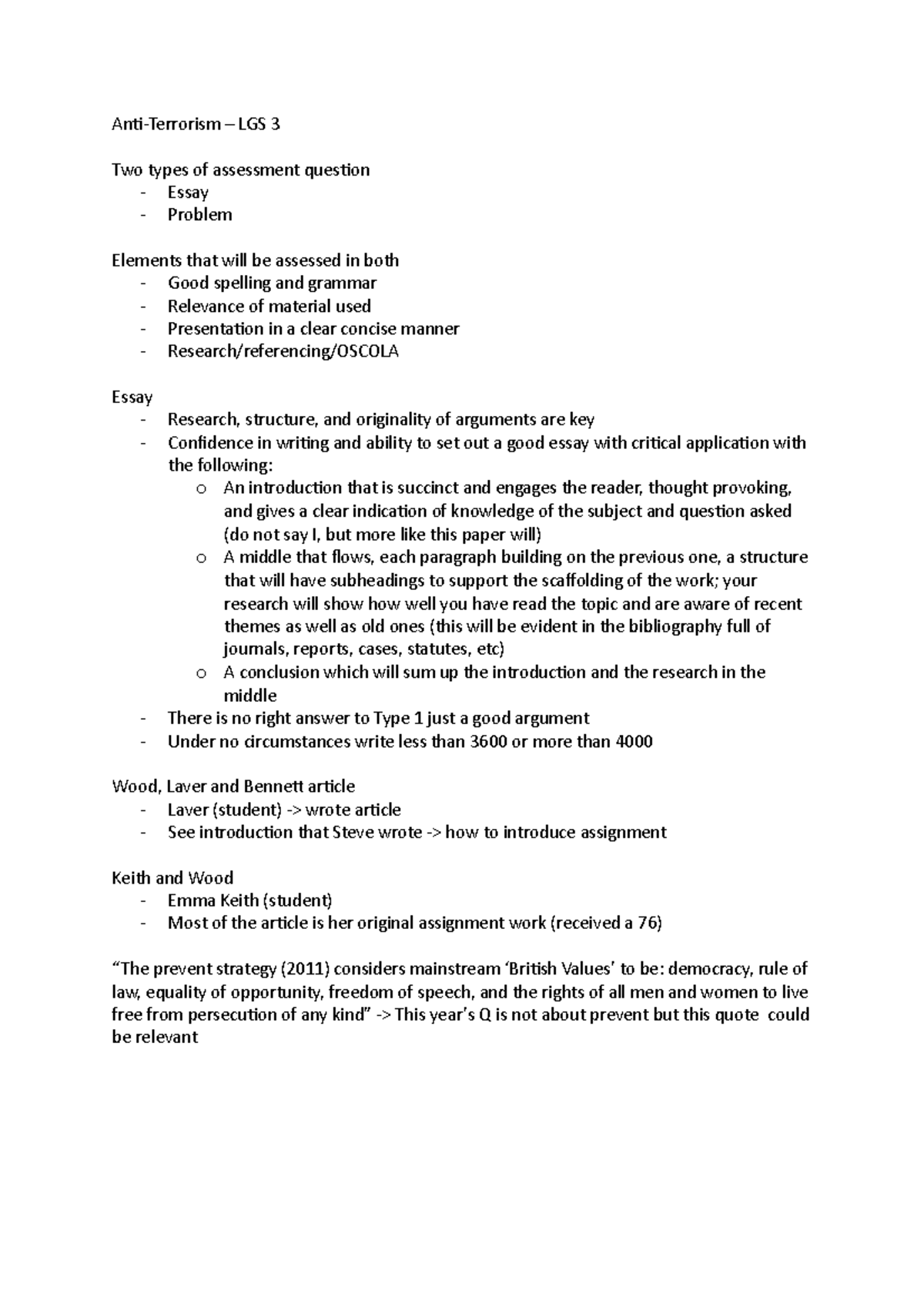 Anti-Terrorism - LGS 3 - Week 3 - Anti-Terrorism – LGS 3 Two Types Of ...