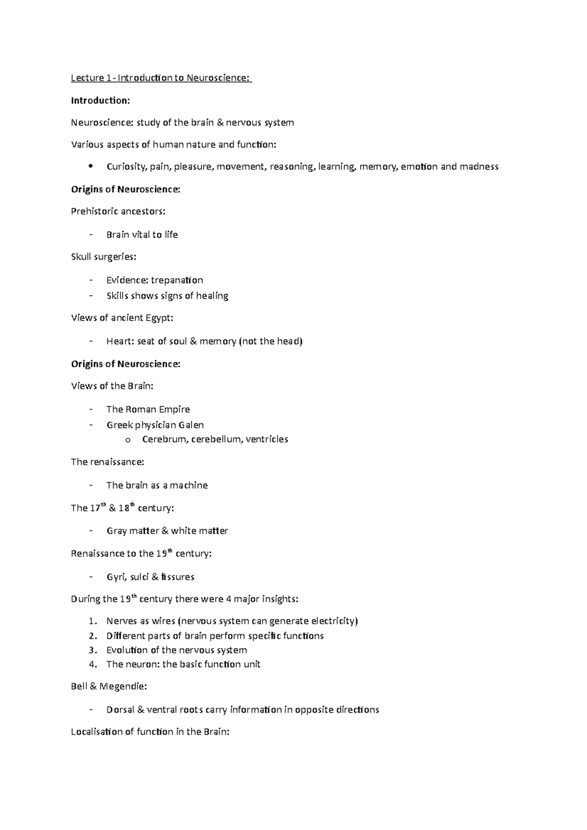 Neuroscience Notes Lecture Introduction To Neuroscience Introduction Neuroscience Study Of Neuroscience Notes Lecture Introduction To Neuroscience Introduction Neuroscience Study Of