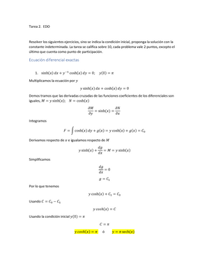 Tarea 09 Ecuaciones Diferenciales - Ecuaciones Diferenciales Ordinarias ...