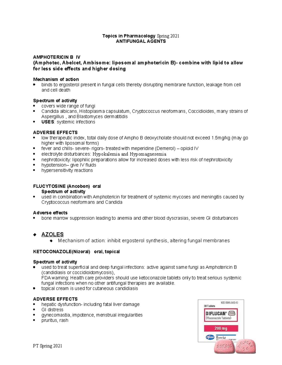 Antifungals PT14 2021 Topics in Pharmacology Spring 2021 ANTIFUNGAL