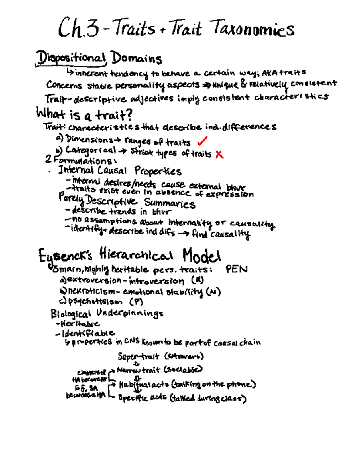 Week 3 Lecture 1 - Traits and trait taxonomies - Psychology 2550A/B ...