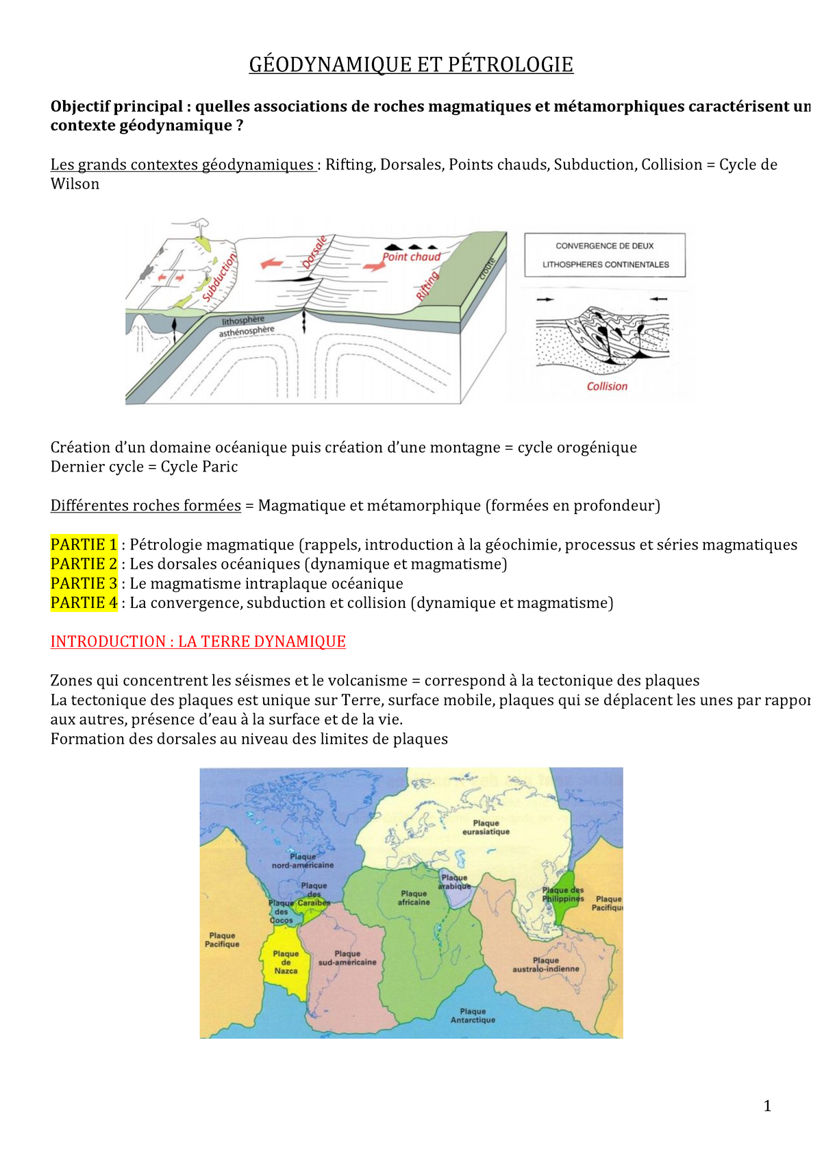 Partie I - GÉ Odynamique ET PÉ Trologie - GÉODYNAMIQUE ET PÉTROLOGIE ...