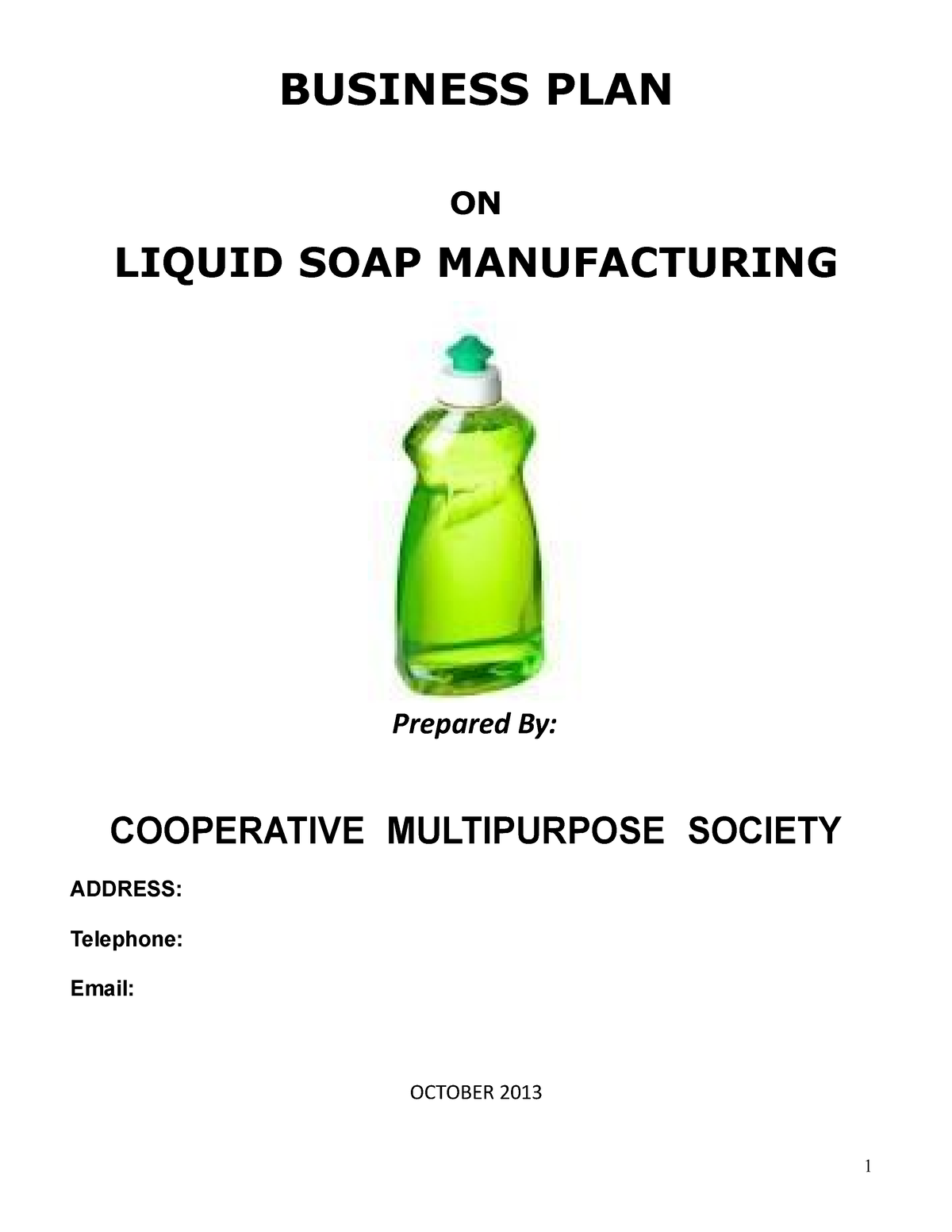 business plan of soap manufacturing