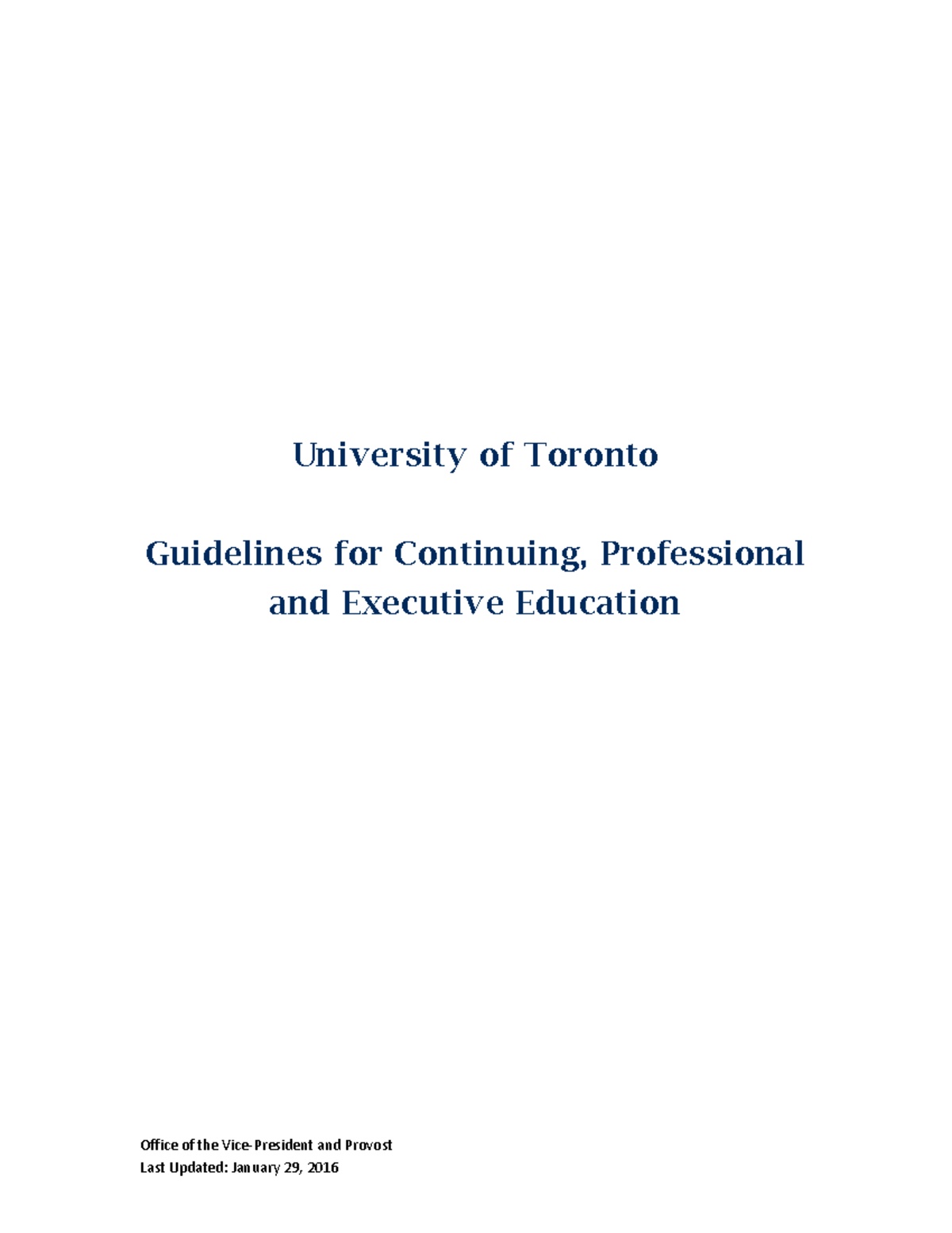 Guidelines cont prof exec ed - Office of the Vice-President and Provost ...