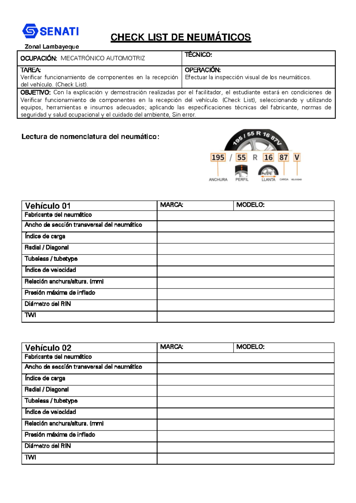 2.4- Check LIST DE Neumaticos - CHECK LIST DE NEUMÁTICOS Zonal ...