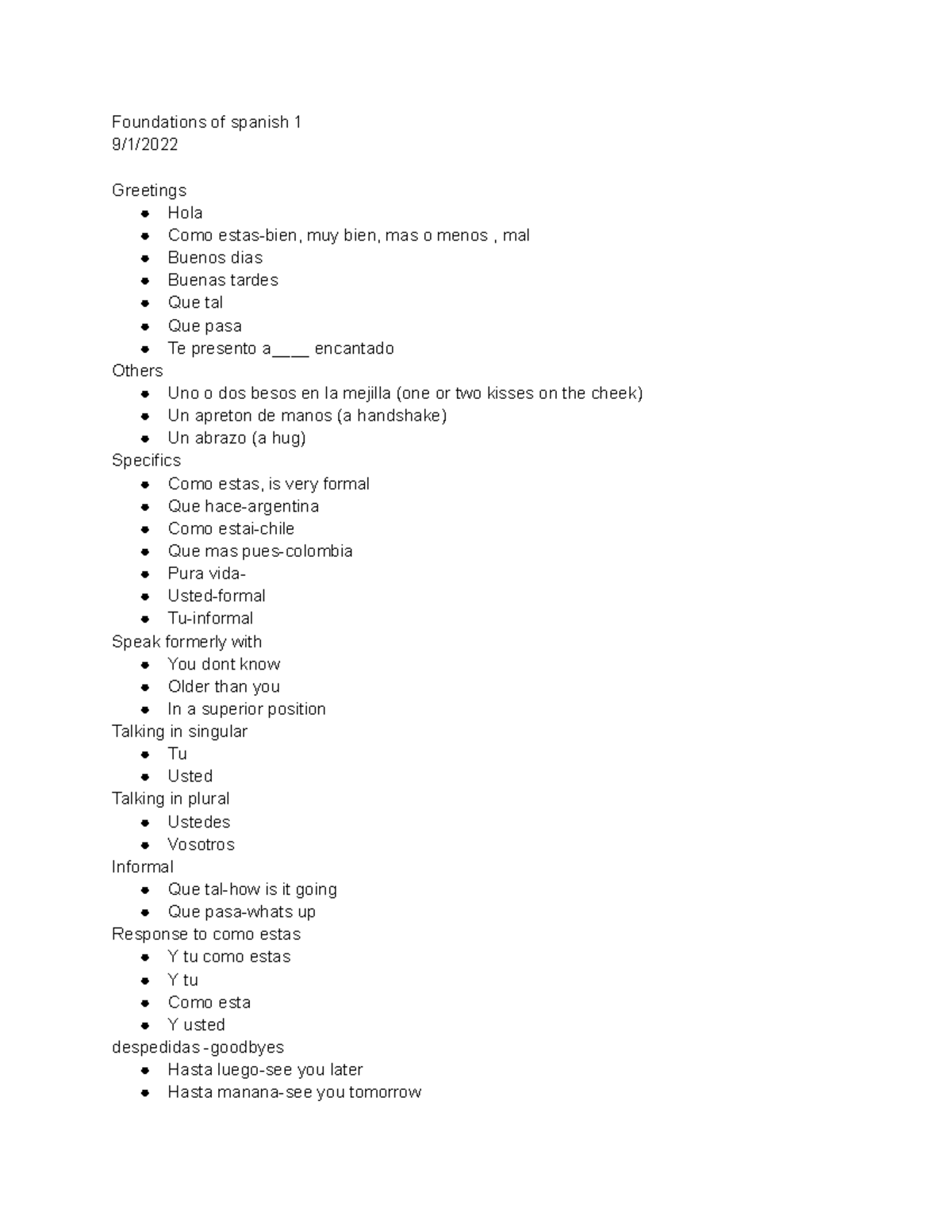 Foundations of spanish 1 Otra palabras estan feminino Words ending with ion are also femino