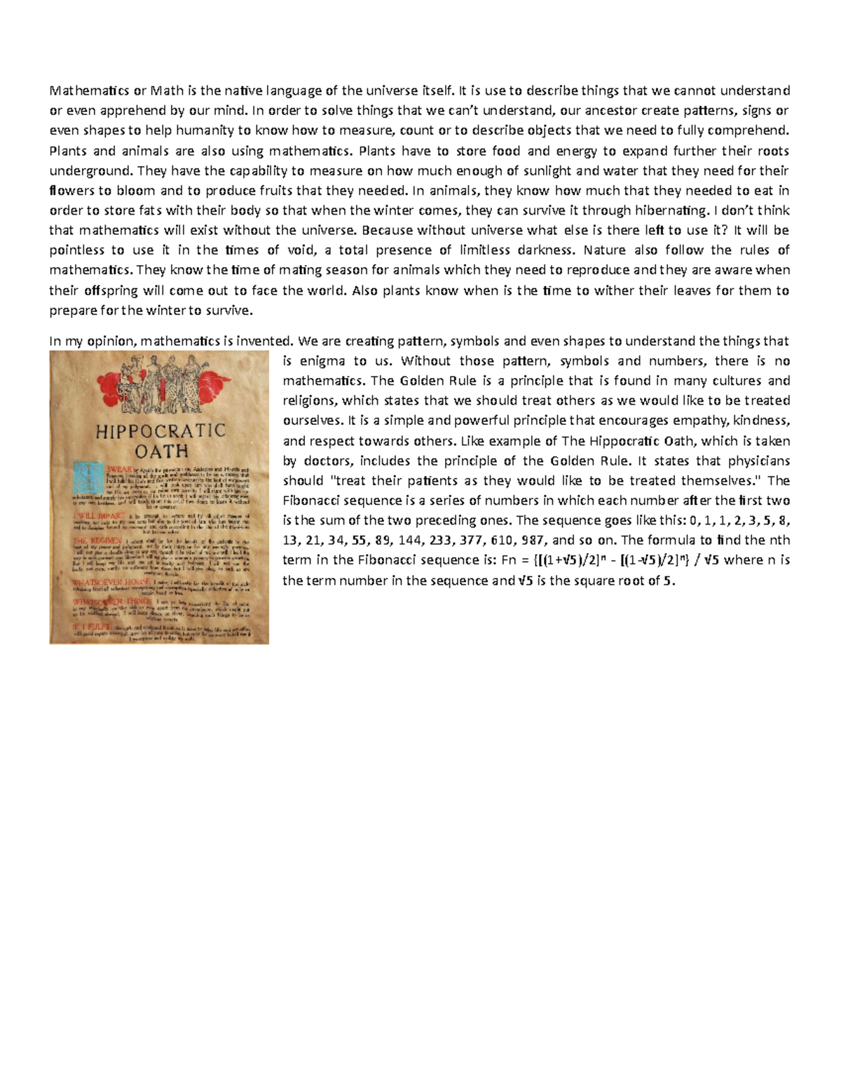 Mathematics or Math is the native language of the universe itself - It ...