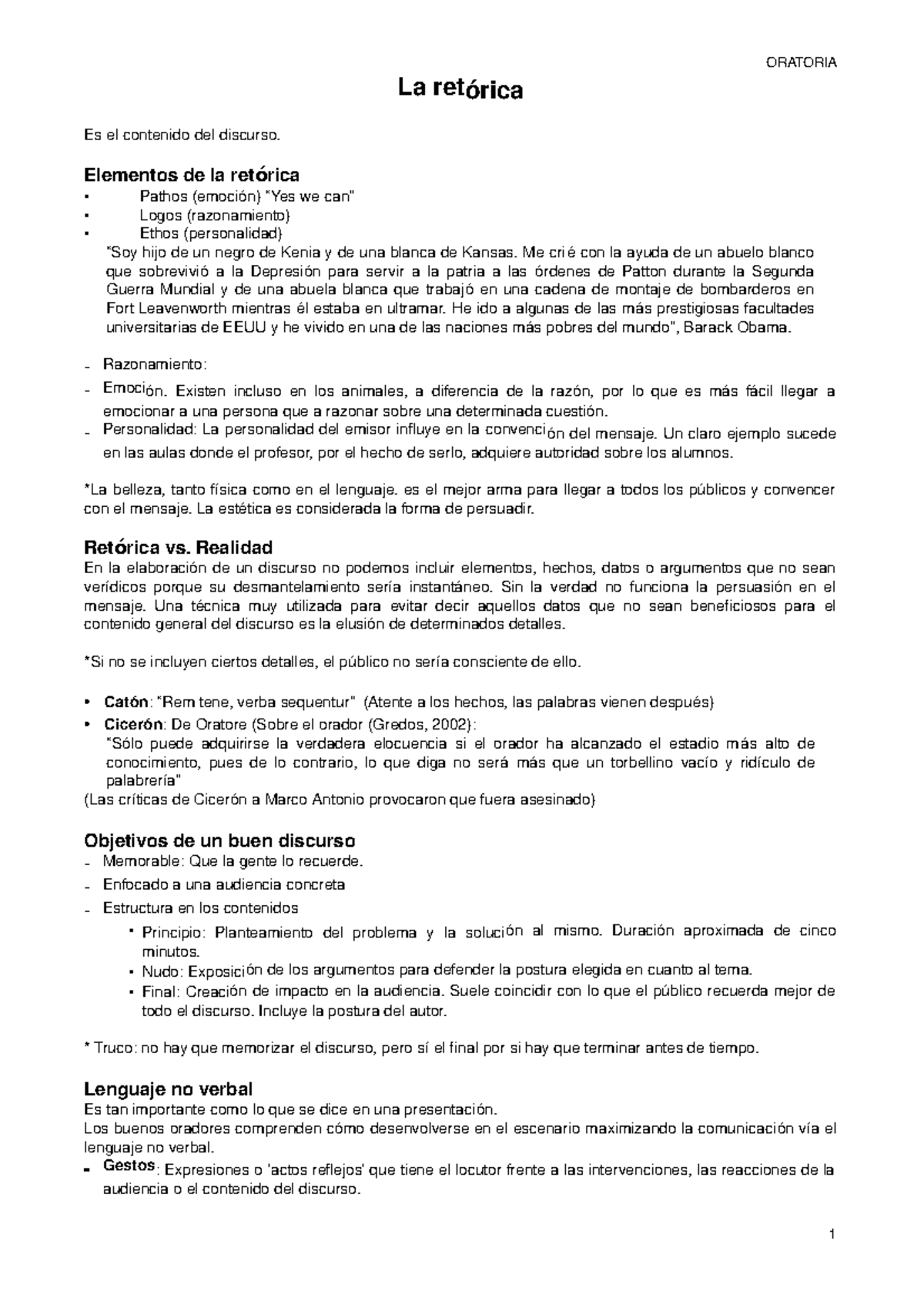 Apuntes Clase La Retorica Studocu
