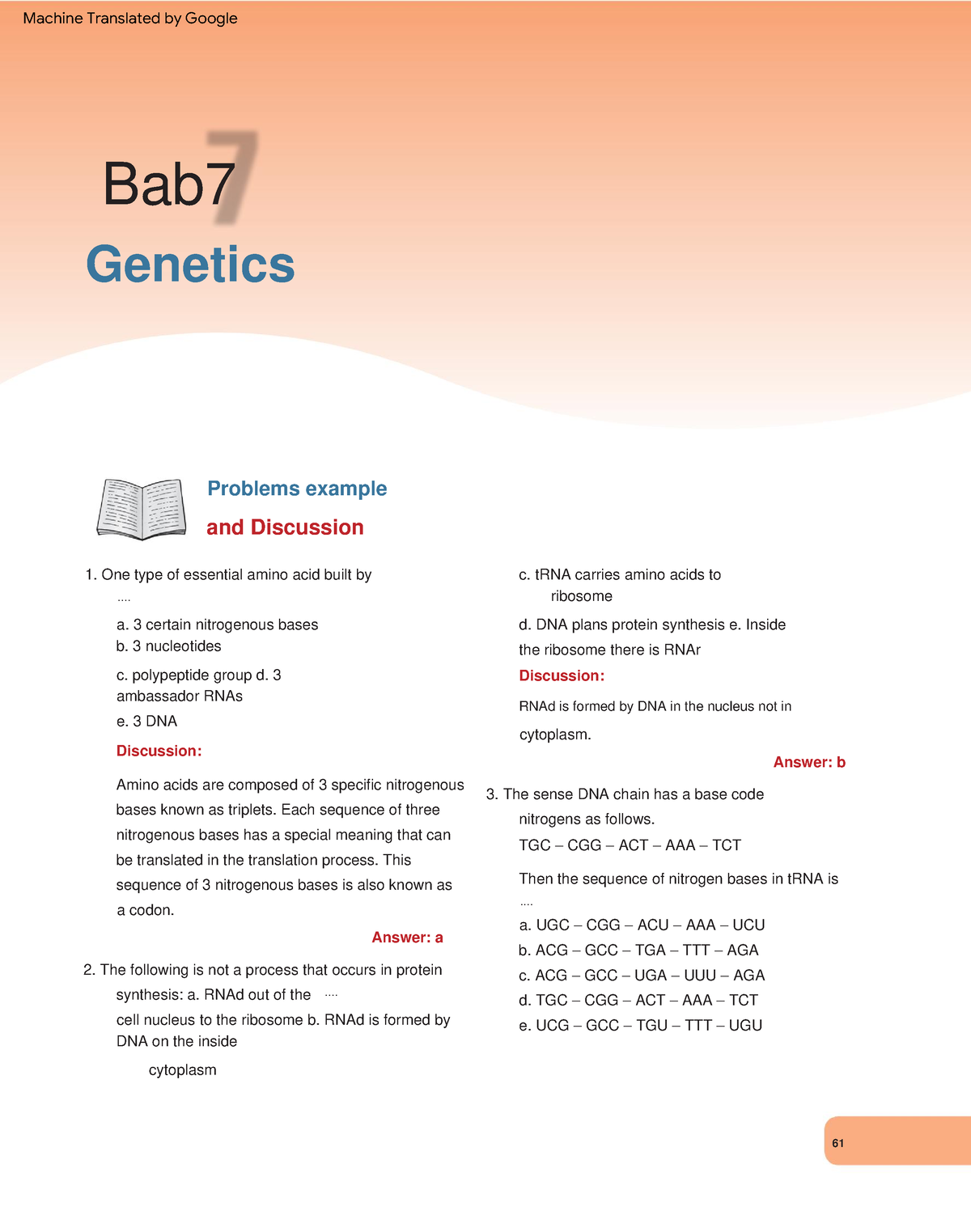 Biology Teory Resume-33 - Problems Example Discussion: Answer: B ...