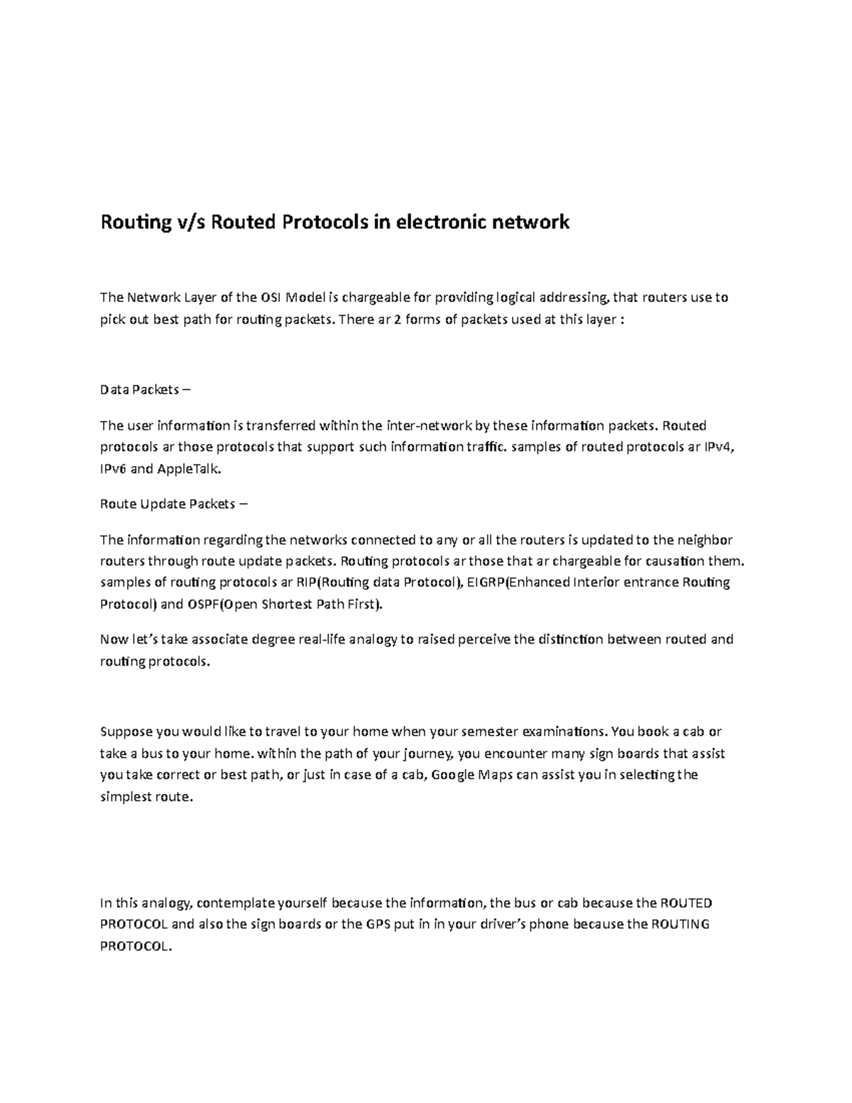 Routing vs Routed Protocols in network Routing v/s Routed Protocols