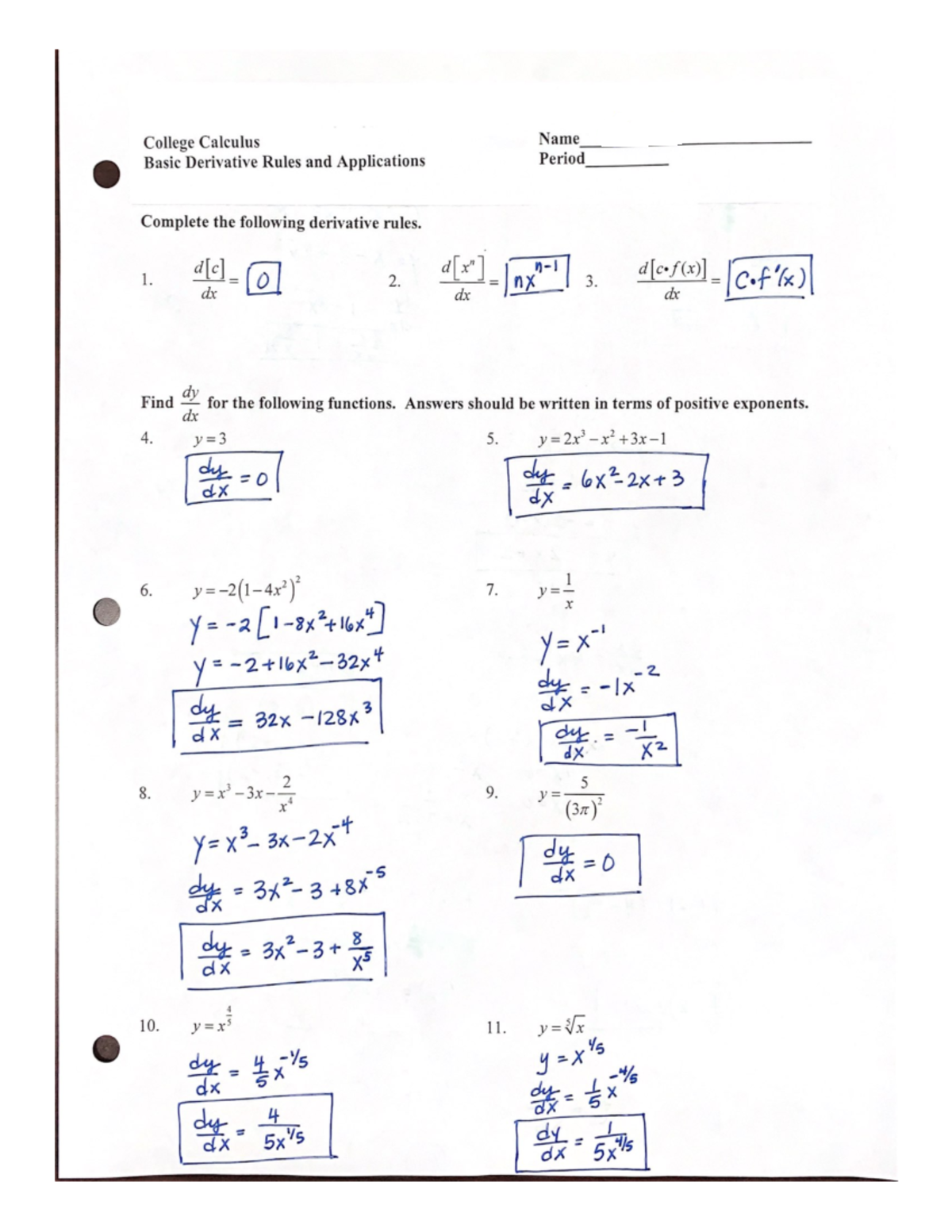 Solutions Basic+Derivative+Rules+and+Applications+WS MATH121 Studocu