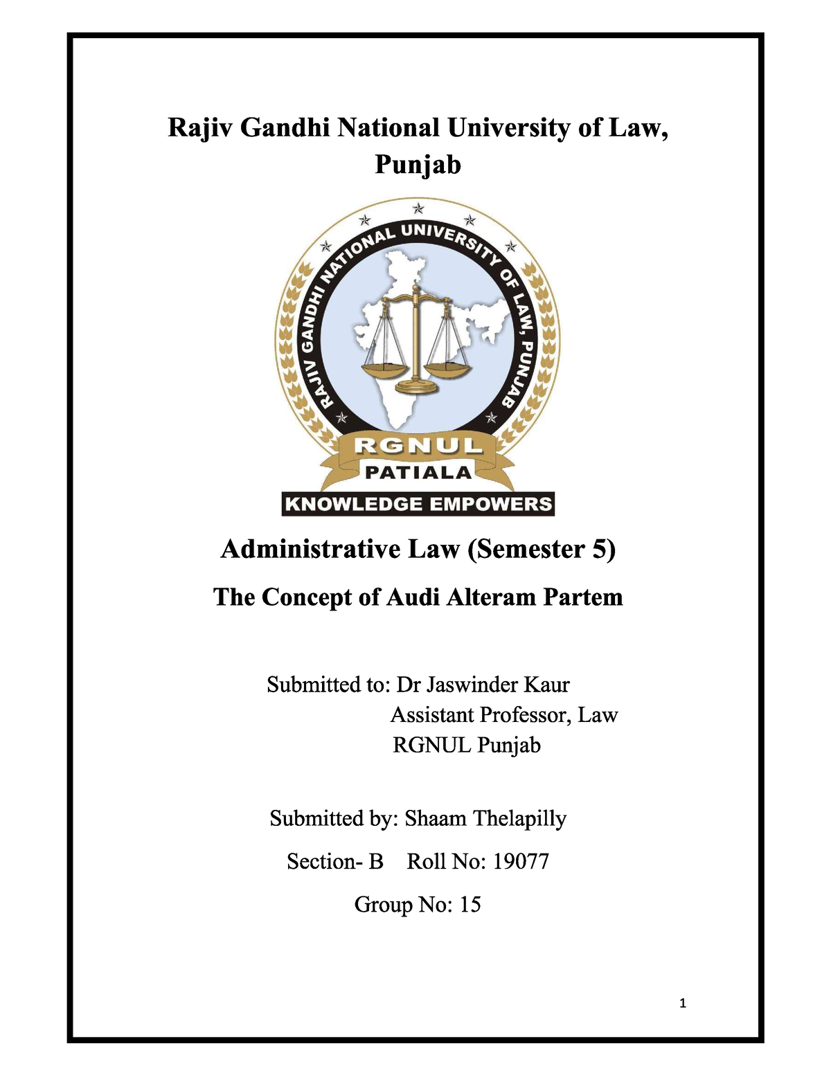 du law advance assignments